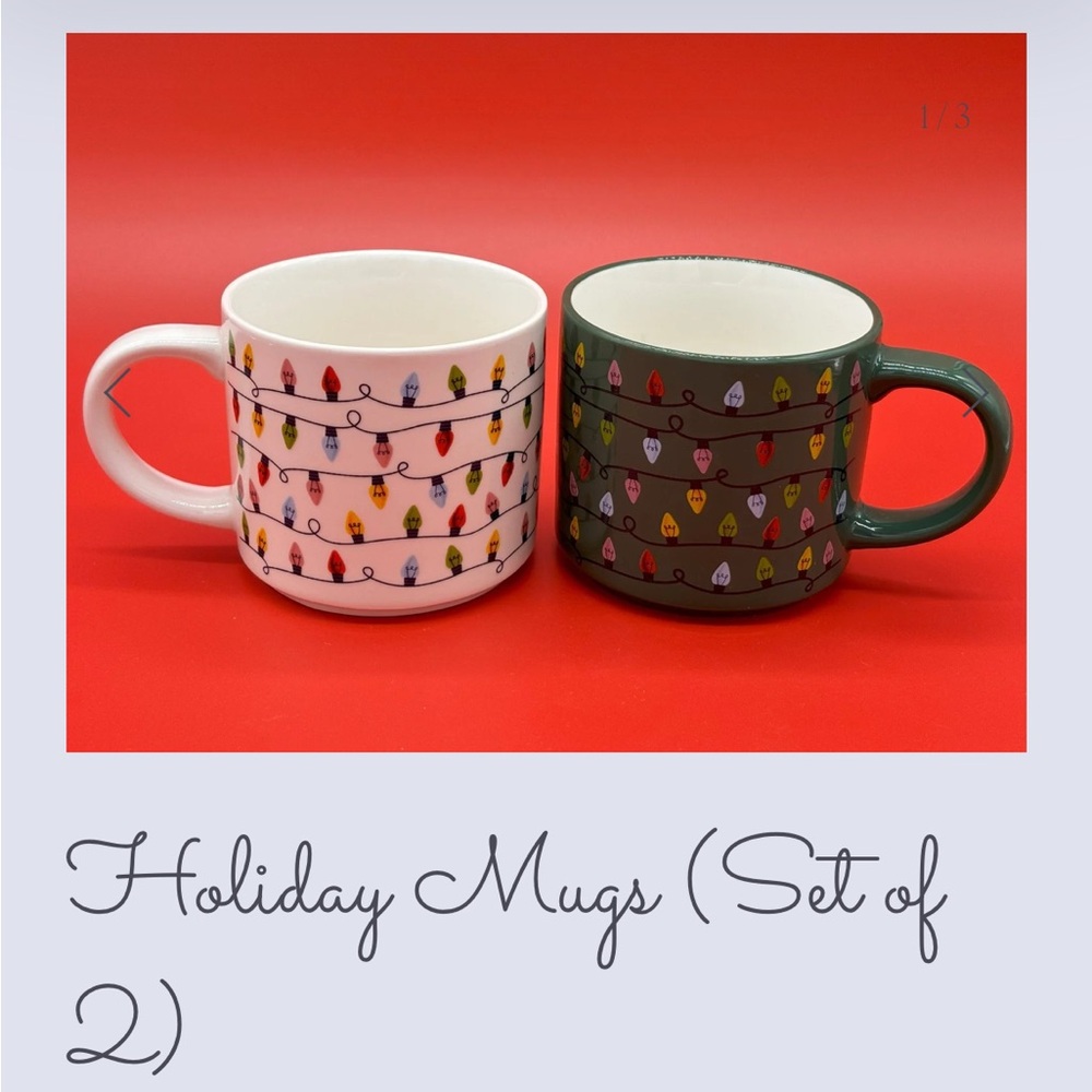 Festive Holiday Mugs Set - Multicolor